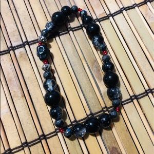 Large glass stretch bracelet .